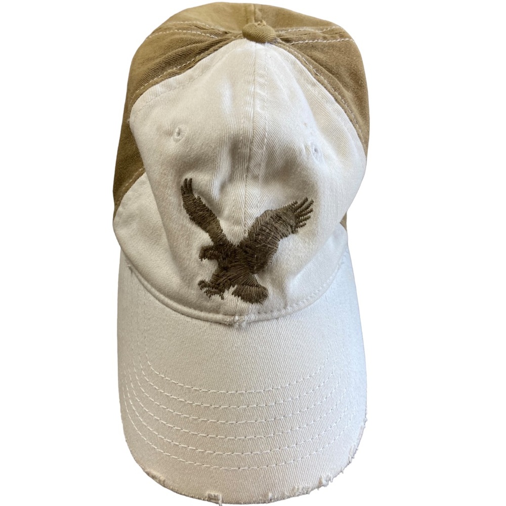 Nice High End American Eagle White / Brown Fitted S/M MINTY Men’s Baseball Hat